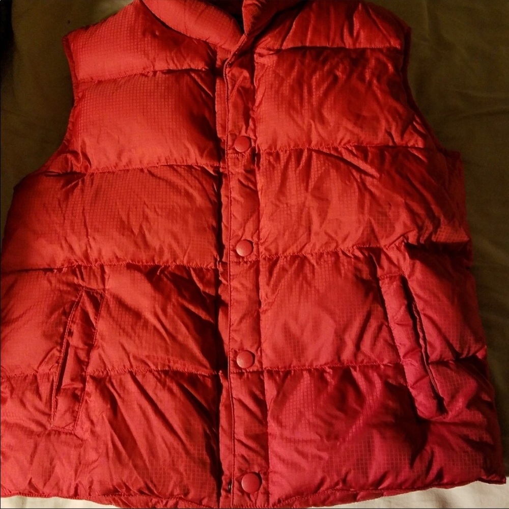 Lands End red goose Down Vest